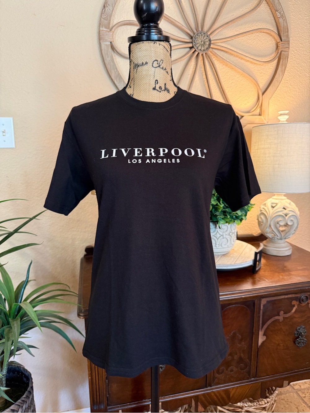 Liverpool Black Tee with White Logo